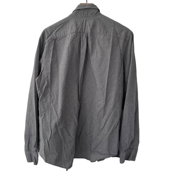 Merona Men's Gray Long Sleeve Button down Shirt Cotton Pocket - Picture 2 of 8